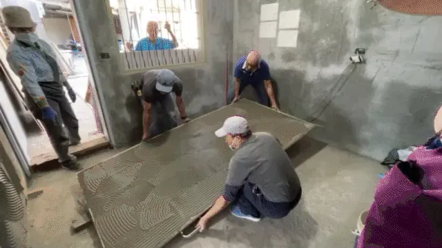 薄板磚現場鋪貼施工